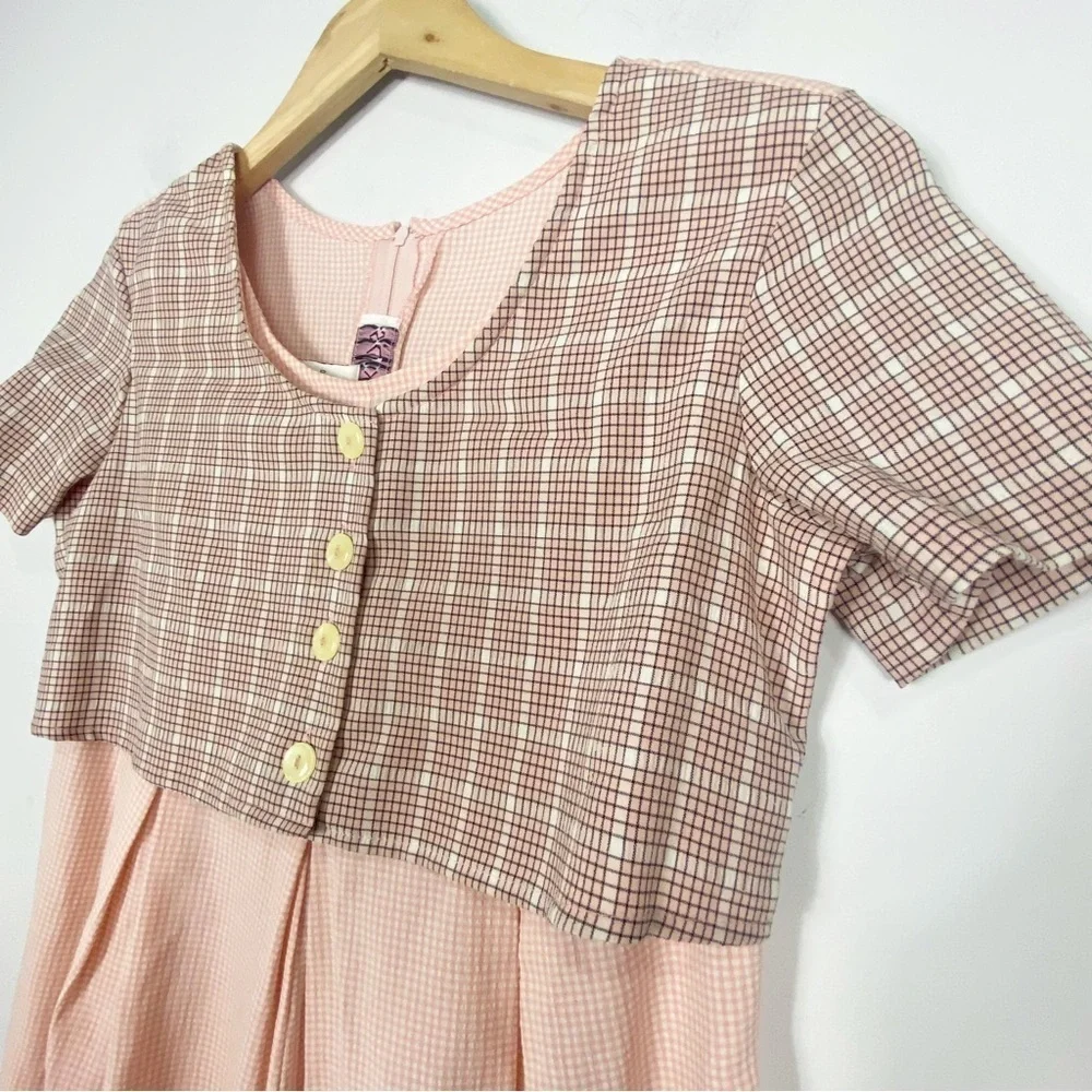 VINTAGE Checkered Culottes Jumpsuit